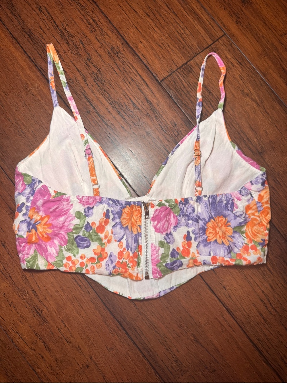 Princess Polly Floral Corset Style Crop Top Adjustable Straps US Size 4 - Picture 2 of 12